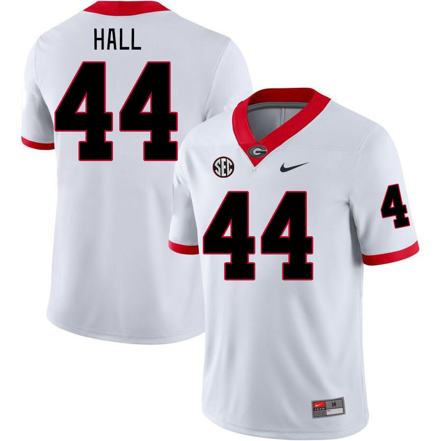 Men #44 Jordan Hall Georgia Bulldogs College Football Jerseys Stitched-White - Click Image to Close